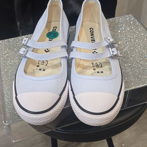 Converse All Star Dainty Mary Jane Sneakers- Wet Stone/Sugar Berry/White - Picture 10 of 12